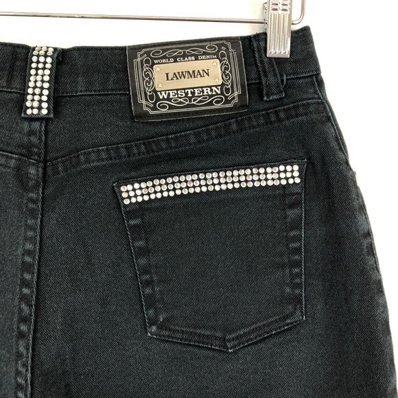 Lawman Women's Size 5/6 Superior Fit World Class Denim Relaxed Black Jeans - Picture 4 of 13